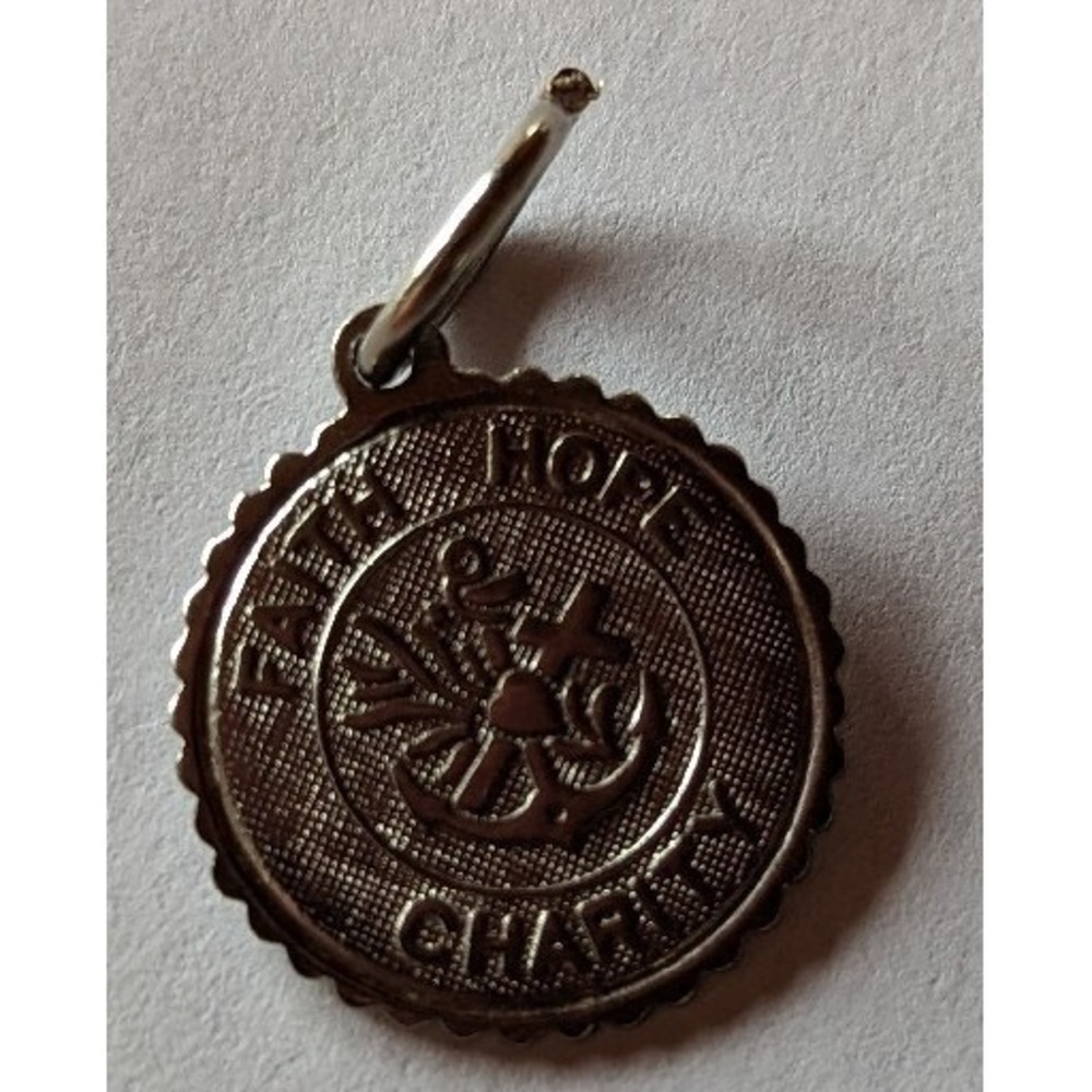 Vintage Sterling Silver Charm ONLY for a Charm Bracelet Faith Hope Charity